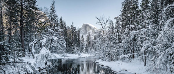 Collection of fine art Yosemite wall art prints featuring mountain landscapes, waterfalls, and serene valley views