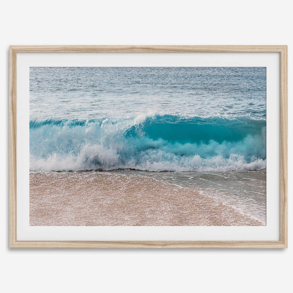 Minimalist Beach Fine Art Photography Print - Large Ocean Wave Wall Art, Framed or Unframed Hawaii Surf Coastal Artwork for Home Decor