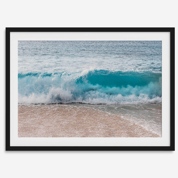 Minimalist Beach Fine Art Photography Print - Large Ocean Wave Wall Art, Framed or Unframed Hawaii Surf Coastal Artwork for Home Decor