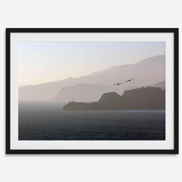 Scenic Coastal Ocean Print - California Seascape Photo Print, Framed West Coast Wall Art for Home or Office Decor