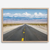 This stunning piece of desert wall art will take your breath away. This beautifully framed picture of a Death Valley National Park road leading towards the snow-covered mountains at the end of the desert will impress when hung on your walls.