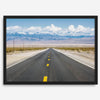 This stunning piece of desert wall art will take your breath away. This beautifully framed picture of a Death Valley National Park road leading towards the snow-covered mountains at the end of the desert will impress when hung on your walls.