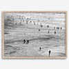 Black and white photo of people walking on Baker Beach in San Francisco – fine art coastal photography print.