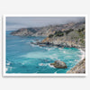 Big Sur Beach Fine Art Print - California Ocean Landscape Photography Blue Wall Art, Framed Large Beach Poster for Office or Home Decor