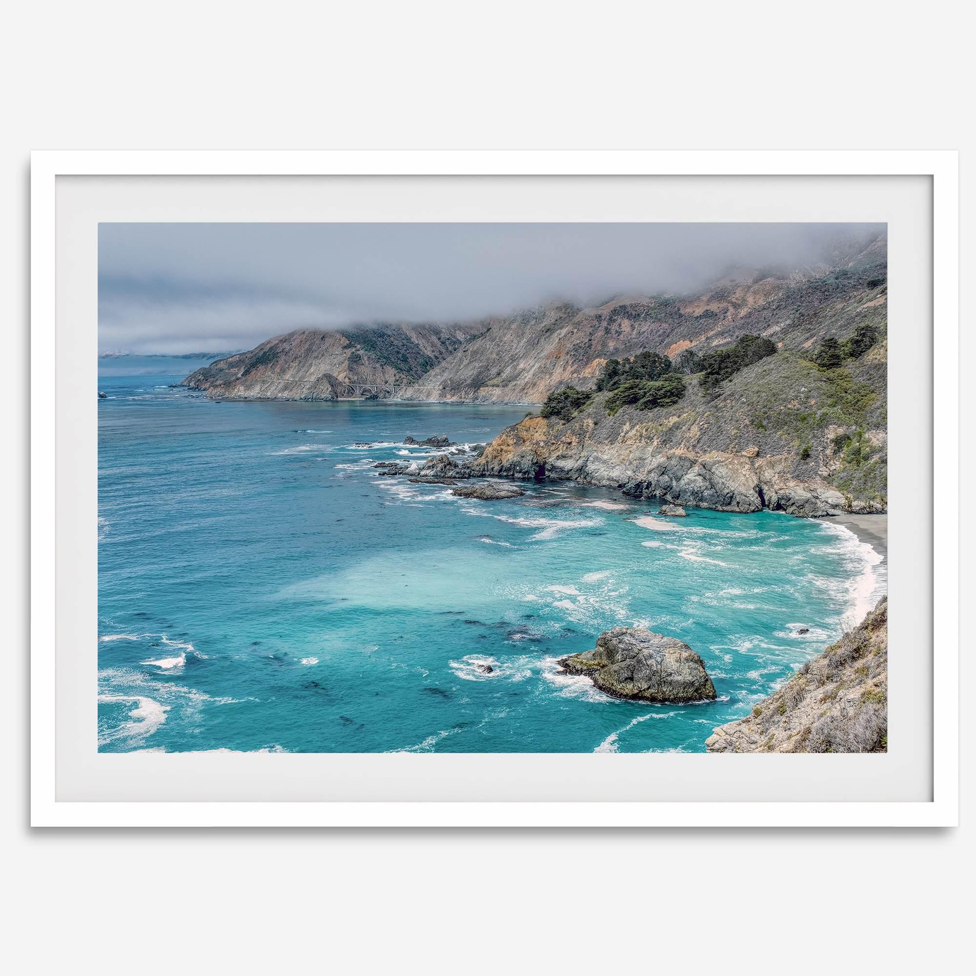 Big Sur Beach Fine Art Print - California Ocean Landscape Photography Blue Wall Art, Framed Large Beach Poster for Office or Home Decor