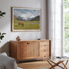 This stunning piece of mountain Horse wall art was taken in Peru and showcases beautiful snow-covered mountains and grassy meadows in Peru and a charming horse grazing relaxingly in the forefront of the picture.