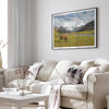 This stunning piece of mountain Horse wall art was taken in Peru and showcases beautiful snow-covered mountains and grassy meadows in Peru and a charming horse grazing relaxingly in the forefront of the picture.