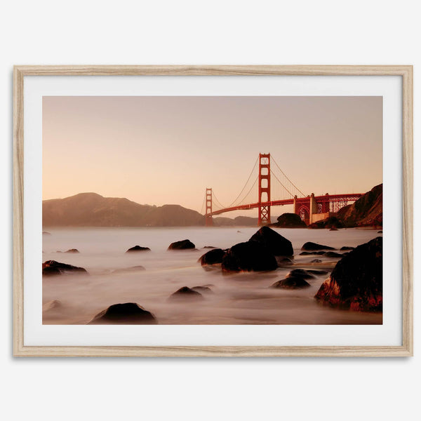 Fine Art Golden Gate Bridge Photography Print - San Francisco Wall Art, Golden Gate Sunset Print, Large Framed Travel Poster for Home Decor
