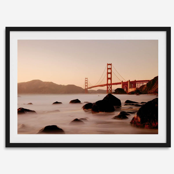 Fine Art Golden Gate Bridge Photography Print - San Francisco Wall Art, Golden Gate Sunset Print, Large Framed Travel Poster for Home Decor