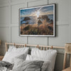 Sunset over rocky California coastline with golden grasses and ocean waves – fine art landscape photography print