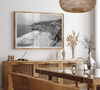 Black and white photo of Gray Whale Cove on the California Pacific Coast – fine art coastal landscape print