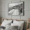 Black and white photo of Gray Whale Cove on the California Pacific Coast – fine art coastal landscape print