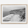 Black and white photo of Gray Whale Cove on the California Pacific Coast – fine art coastal landscape print