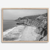Black and white photo of Gray Whale Cove on the California Pacific Coast – fine art coastal landscape print