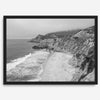 Black and white photo of Gray Whale Cove on the California Pacific Coast – fine art coastal landscape print