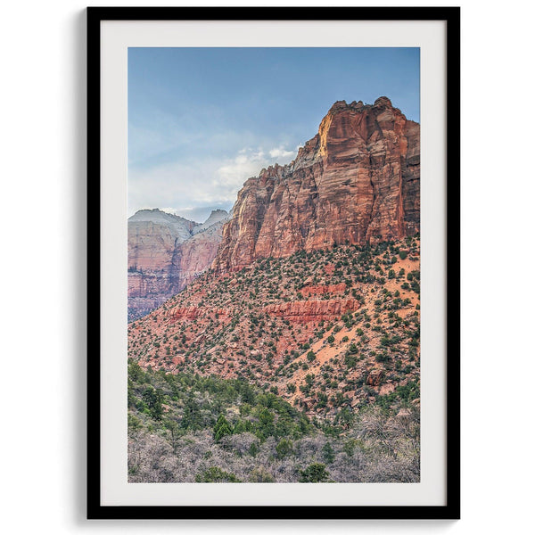 Zion wall art set featuring black and white photography of Zion National Park’s cliffs and Virgin River