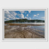 Hot Springs Nature Fine Art Print - Forest Wall Art with Cloud Reflection, Yellowstone Park Photography Framed Poster for Home Office Decor