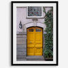 Colorful three piece wall art featuring bold architectural doors in red, teal, and yellow tones.