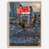 Elegant urban wall art of Shibuya Crossing in Tokyo with vibrant street life and architecture.