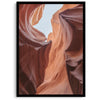 A fine art unframed or framed Arizona desert print of Antelope Canyon showcasing the unique textures and colors of this stunning location.