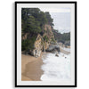 Unique coastal wall art of McWay Beach in Big Sur with a waterfall flowing onto the sandy beach.