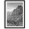 Zion wall art set featuring black and white photography of Zion National Park’s cliffs and Virgin River