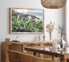 Cactus wall art of Kauai coast with ocean waves and tropical greenery.