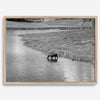 Capture the spirit of Rocky Mountain National Park with this black and white fine art Moose photo print. A majestic Moose stands drinking from the valley river. A timeless nature wall art that transports you to the calming beauty of Colorado.