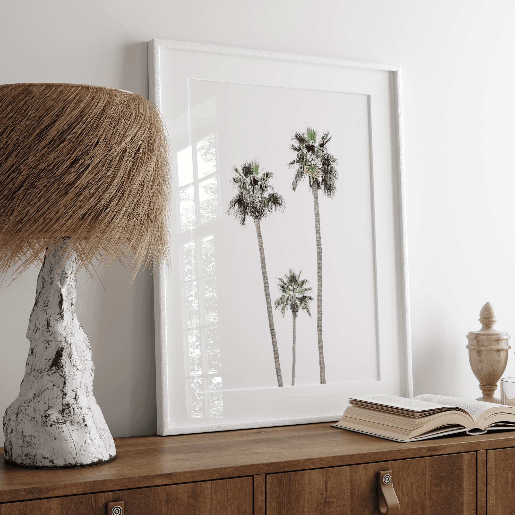 A fine art boho style palm tree print. This palm trees photo was taken in Palm Springs but these palm trees are the same California beach palm trees you can see along the California coast making it a perfect summer coastal or beach print.