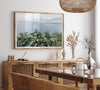 Tropical ocean view with lush green foliage overlooking the Pacific from Kauai, captured in fine art photography.