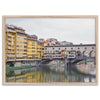 A colorful, vibrant fine art Florence print featuring the famous Ponte Vecchio medieval bridge.