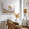 Fine art print of Joshua Tree landscape at pink and blue dusk
