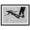 Black and white rollerskate photography taken in San Francisco during Fleet Week, showing a skater’s shadow on concrete, capturing minimalist urban style.