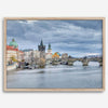 Prague Wall Art featuring Charles Bridge and Old Town skyline over the Vltava River