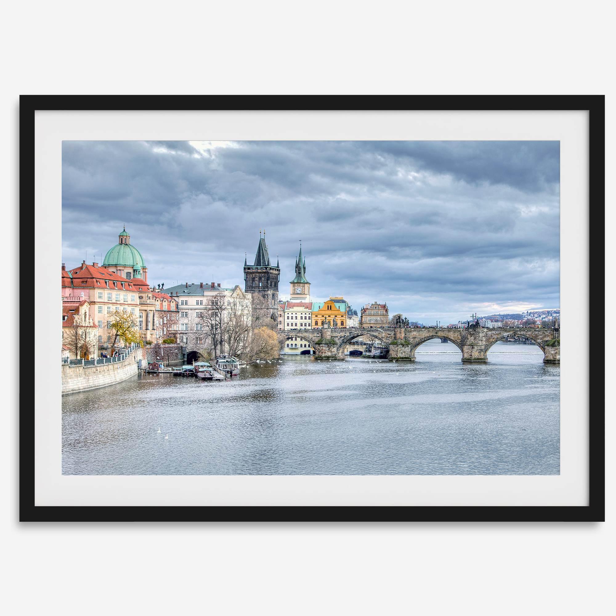 Prague Wall Art featuring Charles Bridge and Old Town skyline over the Vltava River