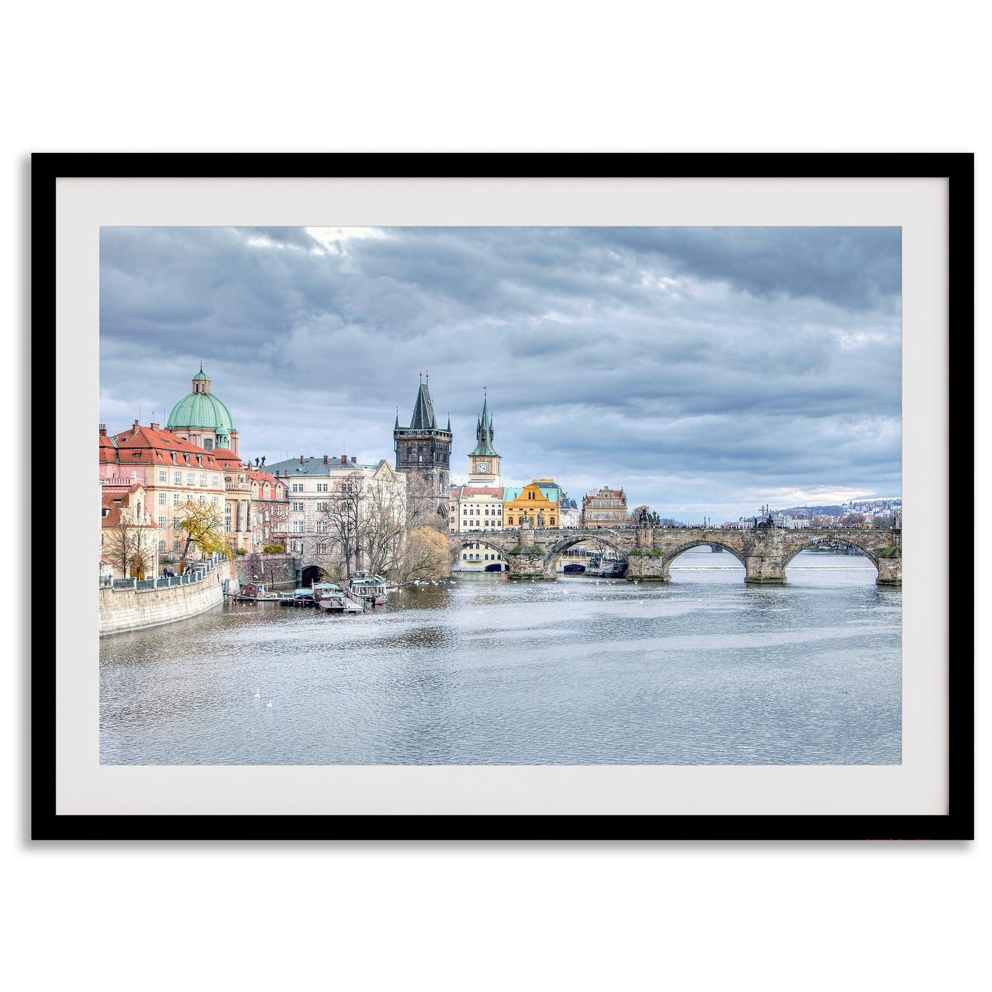 Prague Wall Art featuring Charles Bridge and Old Town skyline over the Vltava River