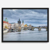 Prague Wall Art featuring Charles Bridge and Old Town skyline over the Vltava River