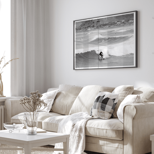 California Surfers Fine Art Print - Coastal Black and White Surfing Wall Art, Framed or Unframed Surf Photography Poster for Home Decor