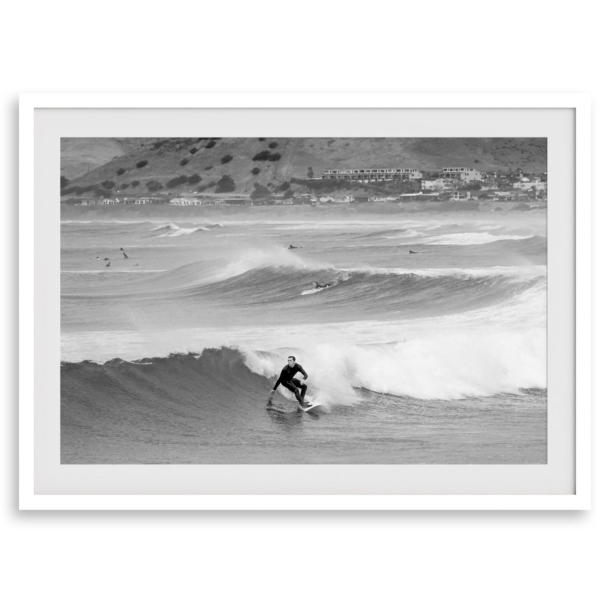 California Surfers Fine Art Print - Coastal Black and White Surfing Wall Art, Framed or Unframed Surf Photography Poster for Home Decor