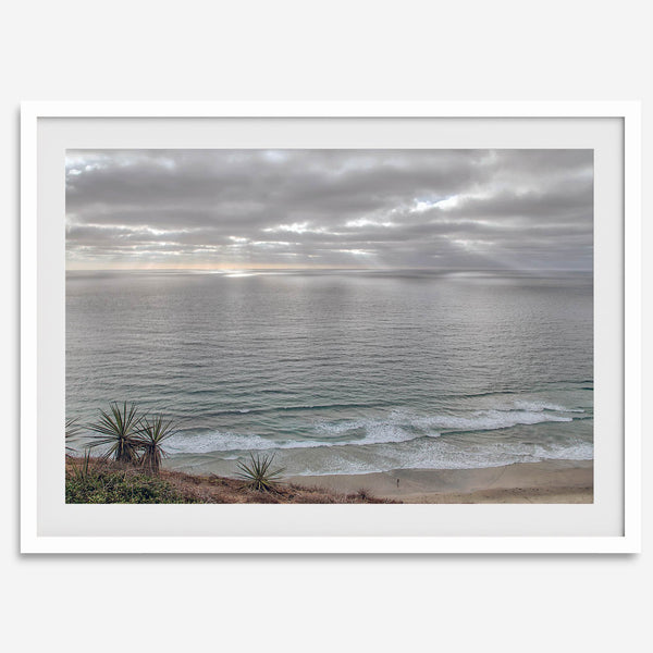 Fine art seascape print capturing calm ocean light and textures from San Diego’s coastline.