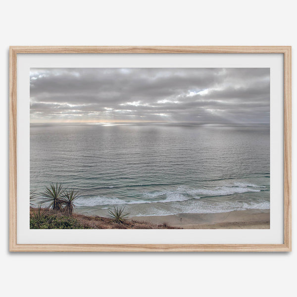Fine art seascape print capturing calm ocean light and textures from San Diego’s coastline.