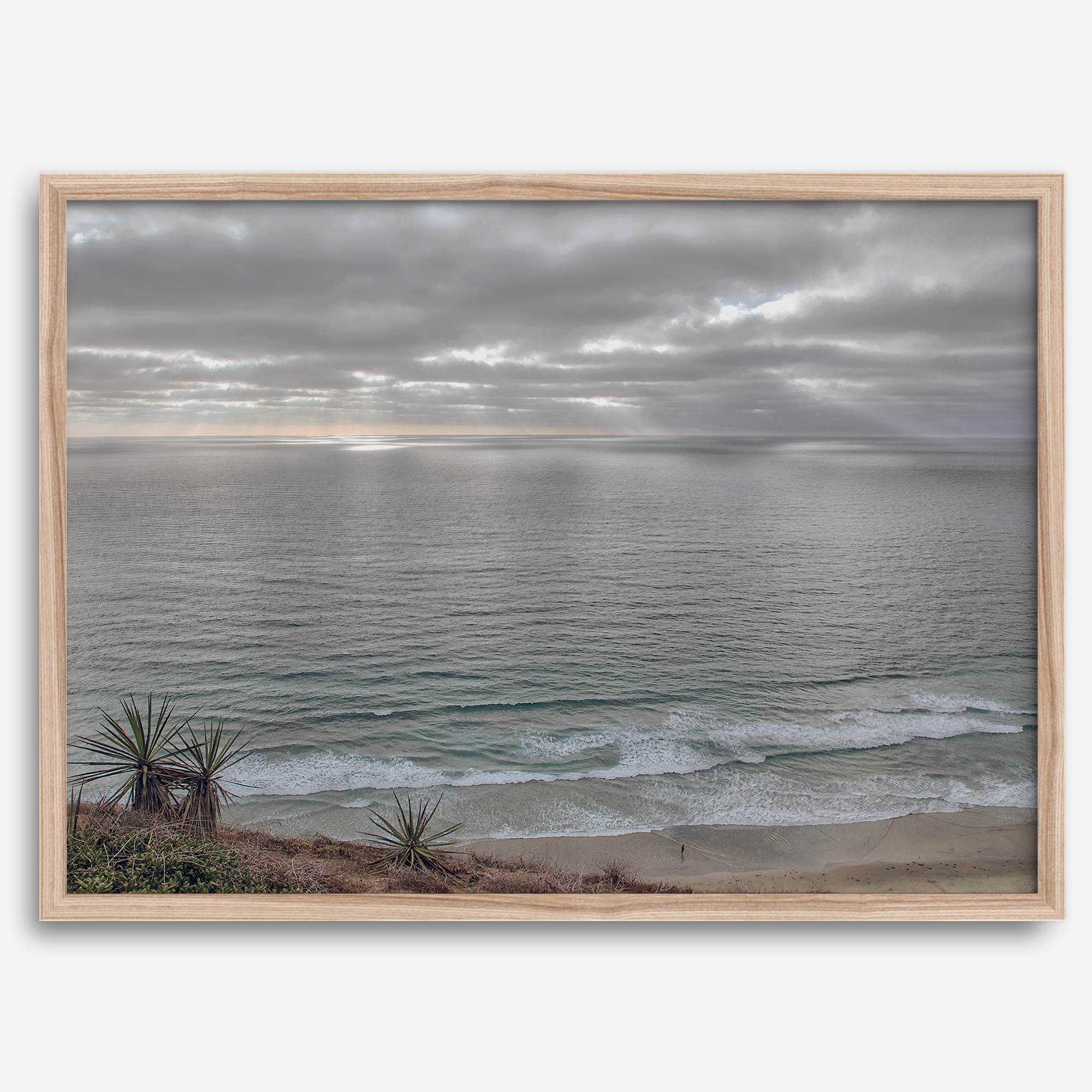 Fine art seascape print capturing calm ocean light and textures from San Diego’s coastline.