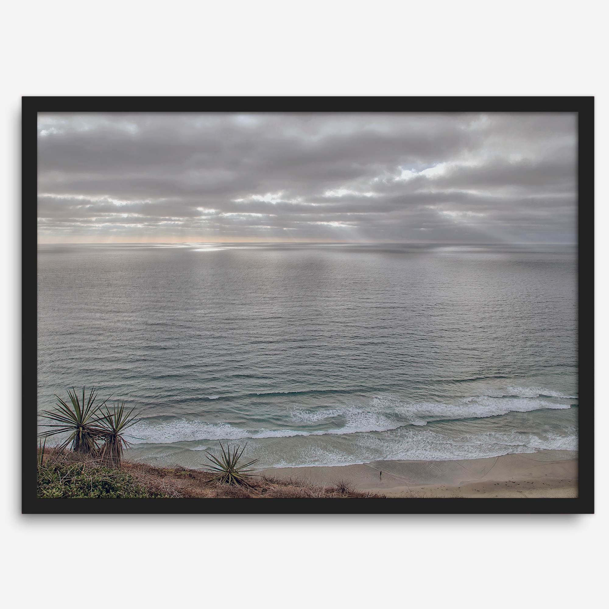 Fine art seascape print capturing calm ocean light and textures from San Diego’s coastline.