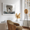 French wall art featuring Arc de Triomphe in Paris, neutral tones