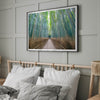 Bamboo Forest Photo wall art featuring misty path in Kyoto’s Arashiyama grove