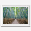 Bamboo Forest Photo wall art featuring misty path in Kyoto’s Arashiyama grove