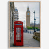 Big Ben wall art featuring London clock tower and red phone booth, fine art photography