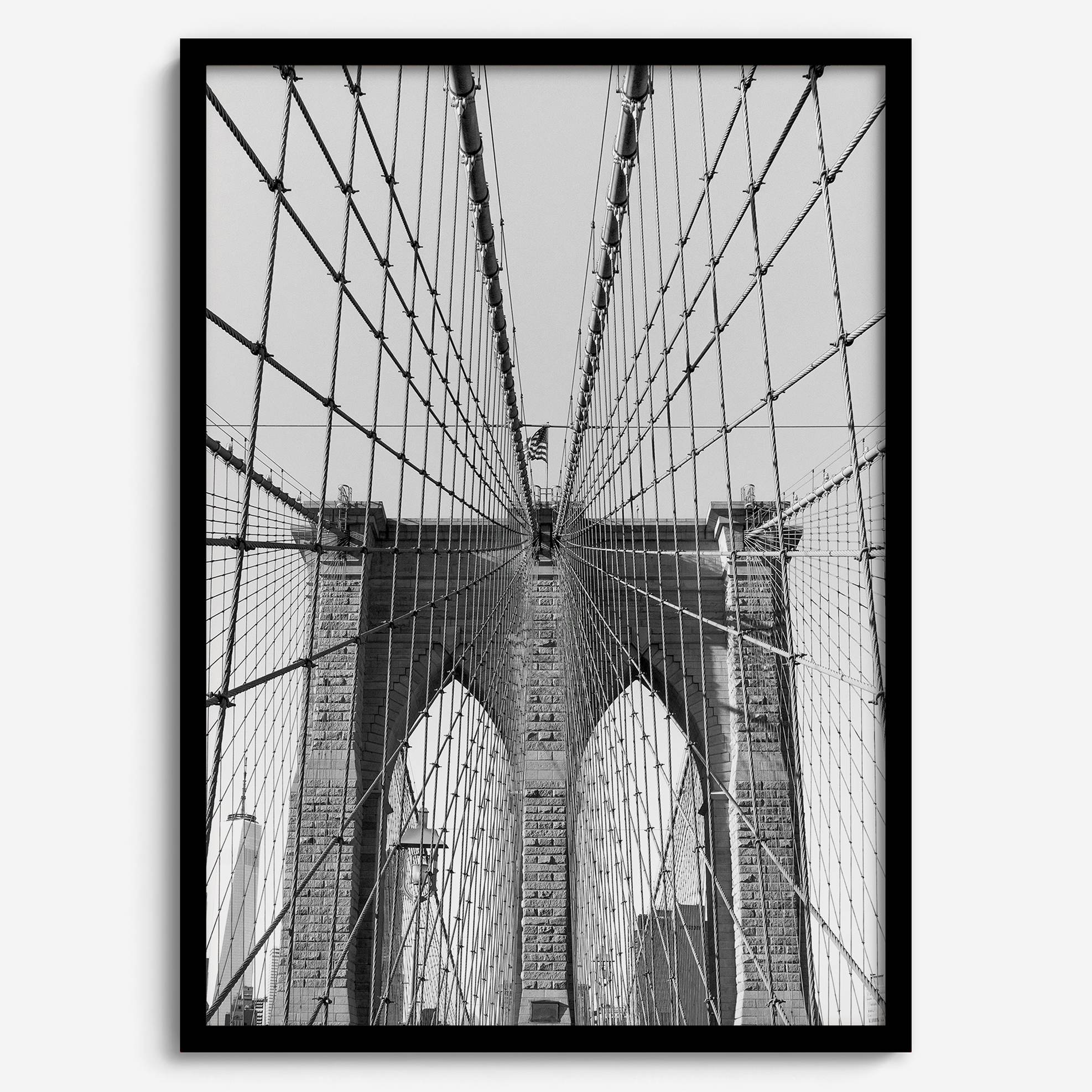 Elegant brooklyn bridge print with detailed steel structure, suited for modern office or home gallery

