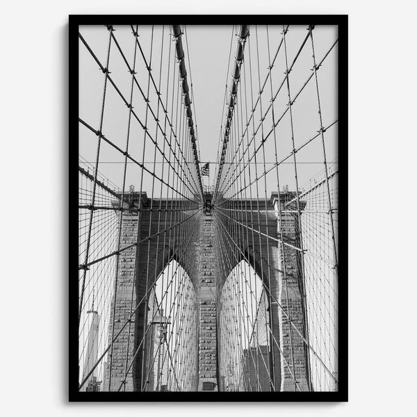 Elegant brooklyn bridge print with detailed steel structure, suited for modern office or home gallery
