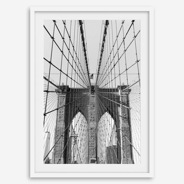 Elegant brooklyn bridge print with detailed steel structure, suited for modern office or home gallery
